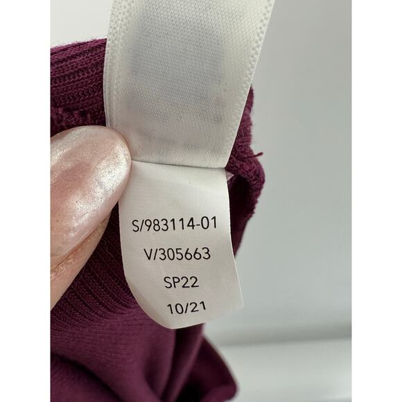 Athleta Well Rested Rib Sleep Wide Leg Pants Women XL Purple Stretch Light Soft - Picture 11 of 12